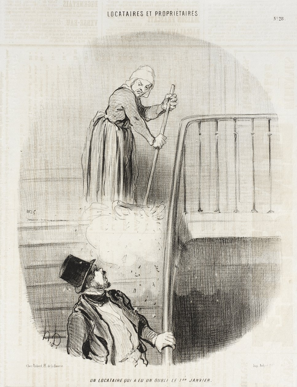 En lejer, der glemte noget den 1. januar af Honoré Daumier