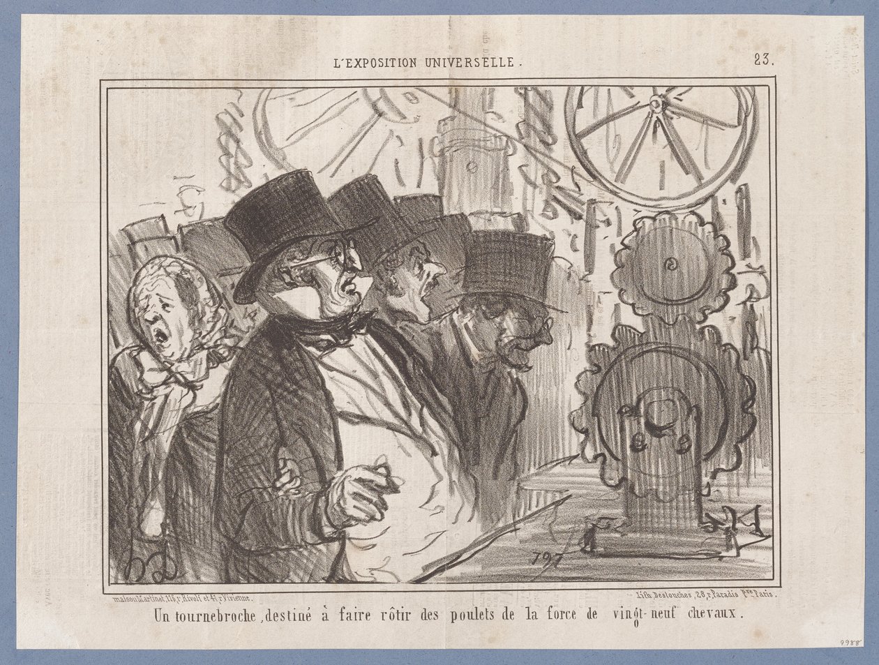 En stegedrejer bestemt ... (Verdensudstillingen), fra Le Charivari af Honoré Daumier
