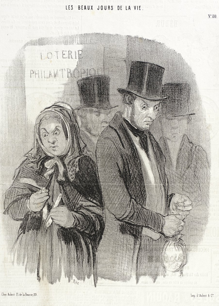 Et filantropisk lotteri af Honoré Daumier