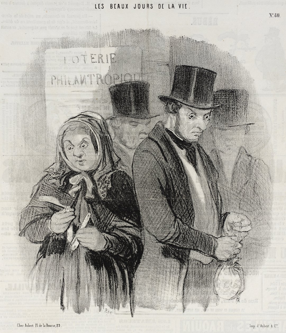 Et filantropisk lotteri af Honoré Daumier