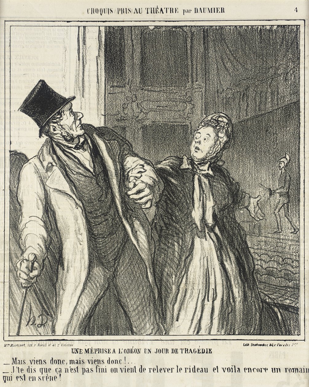 En misforståelse på Odéon... af Honoré Daumier