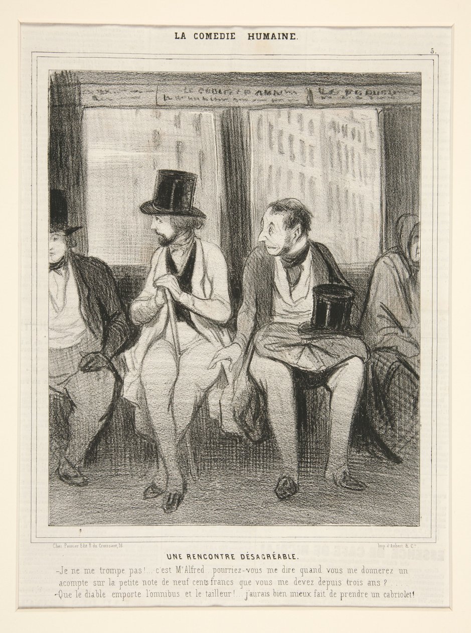 Et ubehageligt møde, fra *La Comédie humaine* af Honoré Daumier