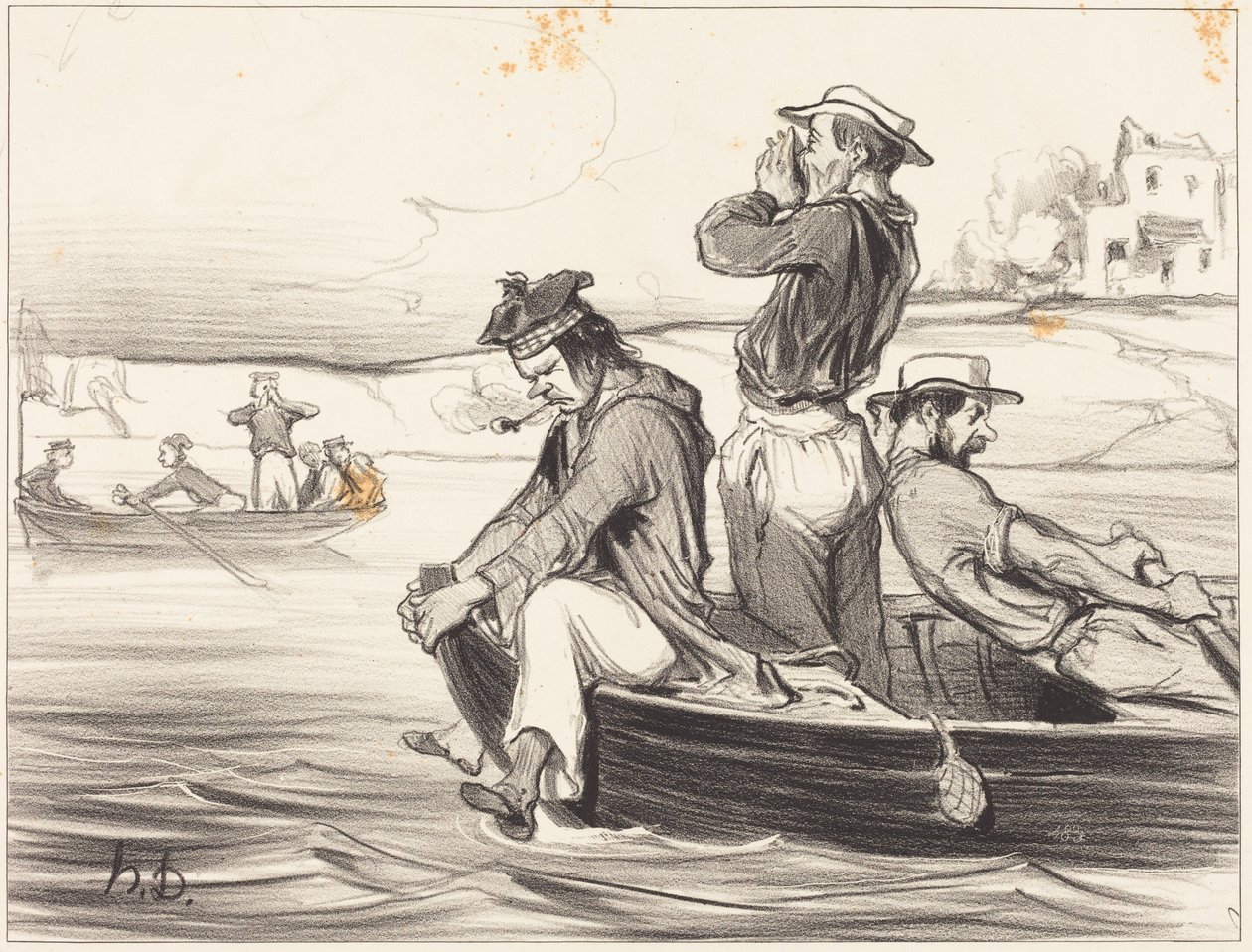 Et møde på åbent vand af Honoré Daumier