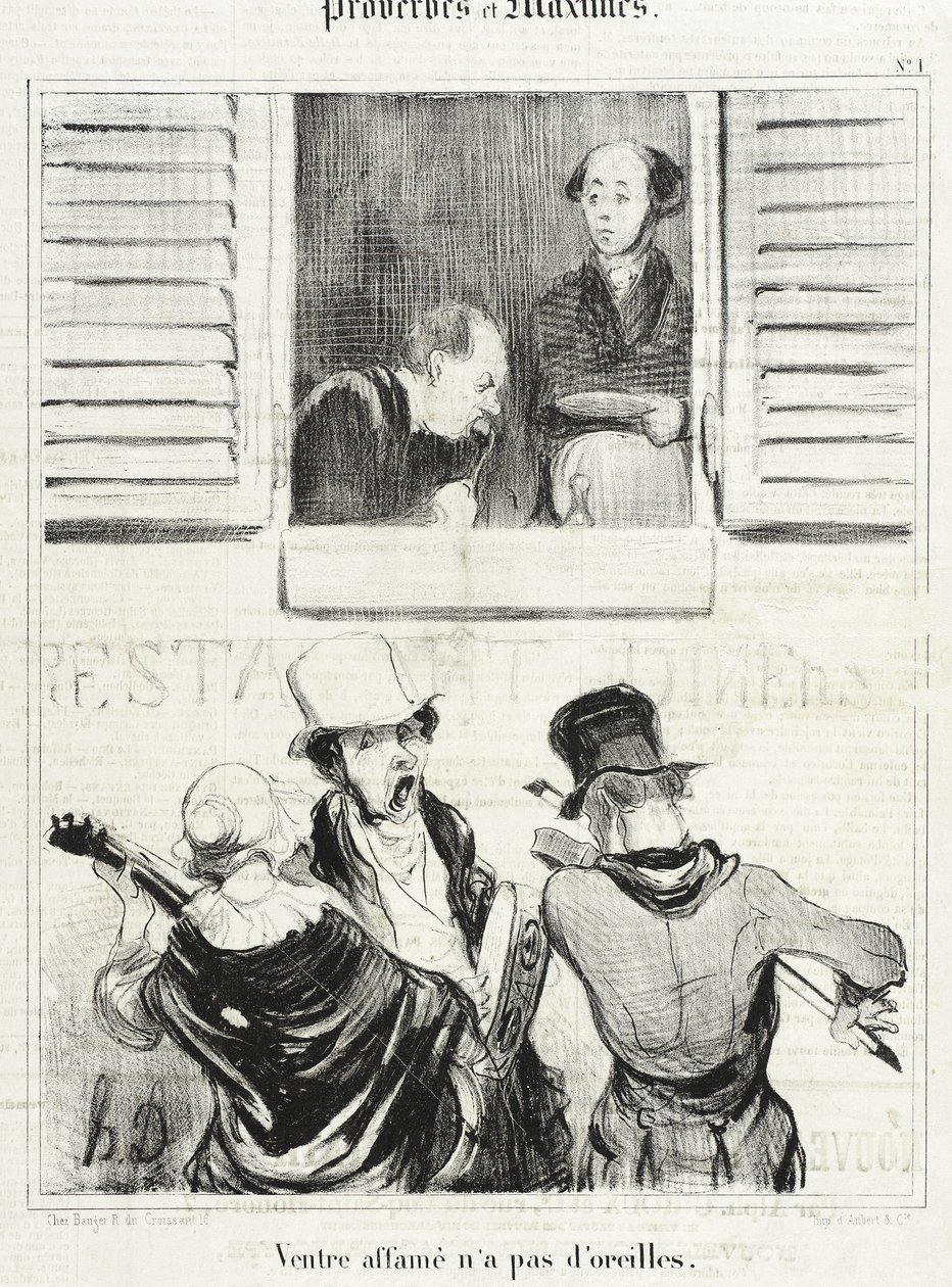 En sulten mave har ingen ører af Honoré Daumier