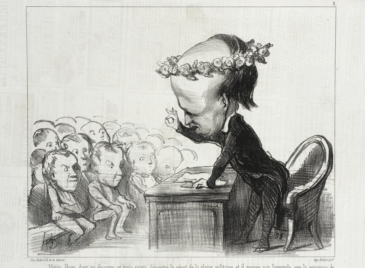 Victor Hugo i en tale i tre punkter... af Honoré Daumier