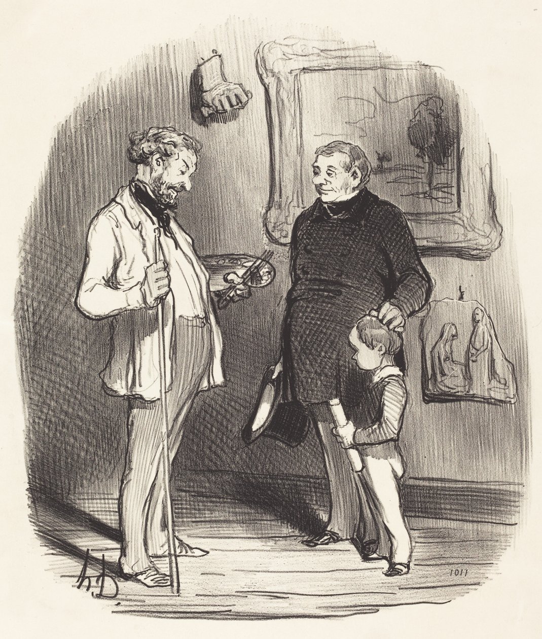 Der er min lille... hvis han ikke har nok midler... af Honoré Daumier