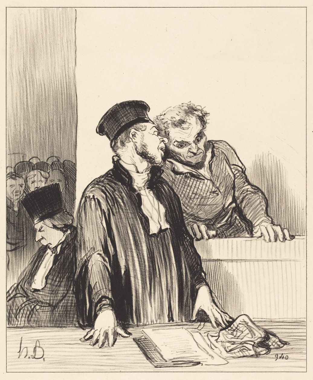 Her er anklagemyndigheden, der fortæller Dem nogle… ubehagelige… ting… af Honoré Daumier