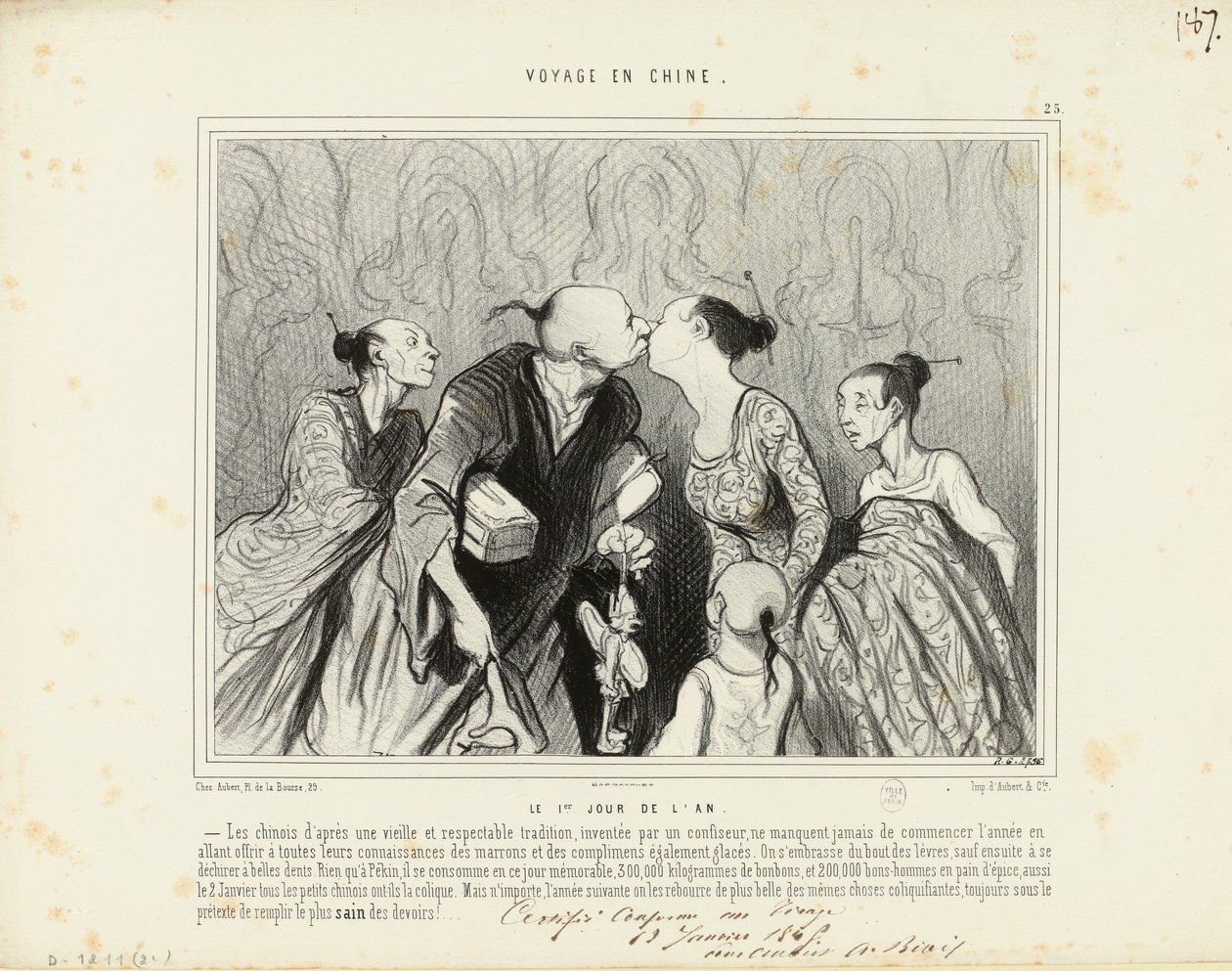 Rejse til Kina nr. 25: Nytårsdag. – Kineserne følger en gammel og hæderkronet tradition... af Honoré Daumier