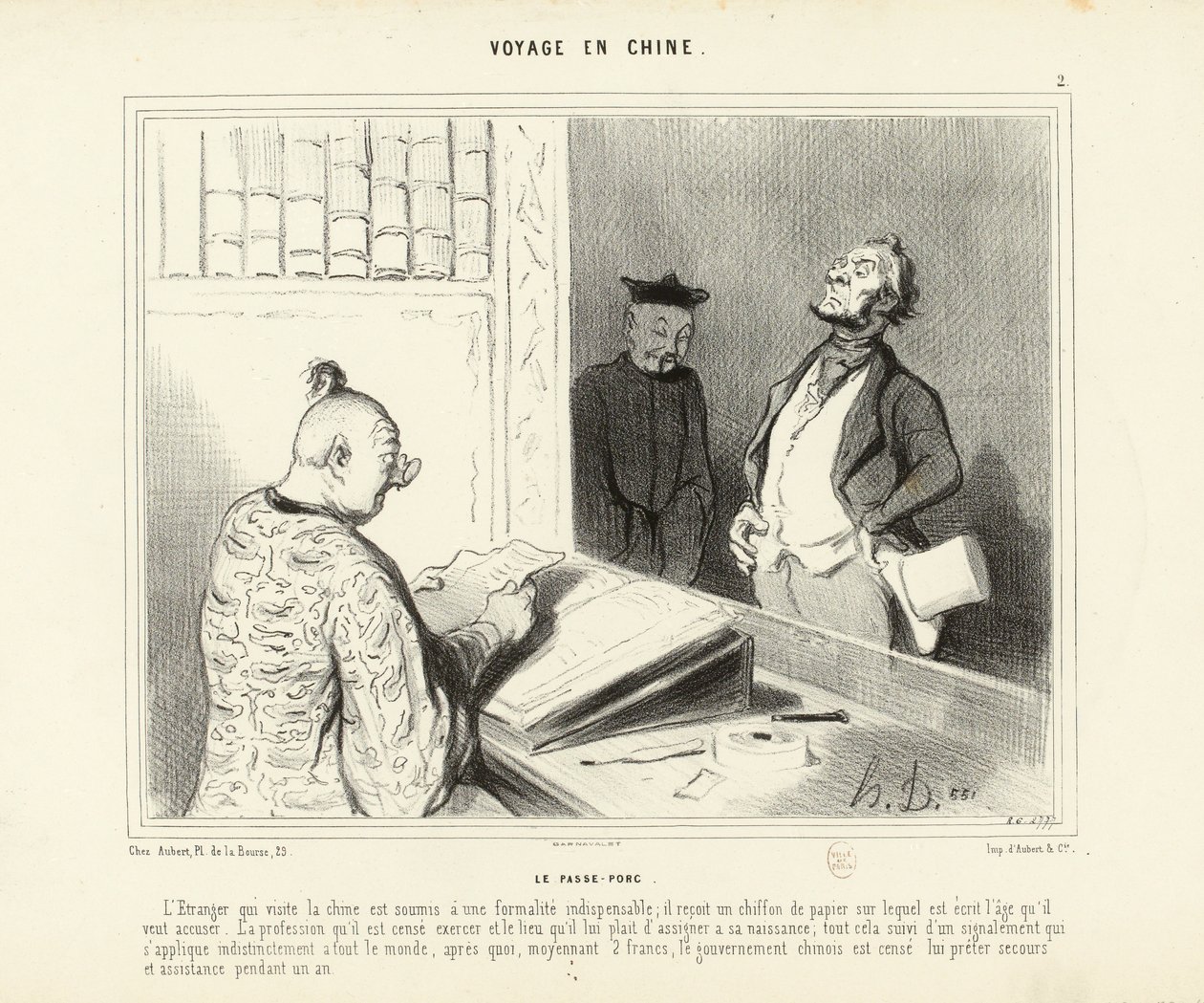 Rejse til Kina nr. 2: Svinepasset. Den fremmede, der besøger Kina ... af Honoré Daumier