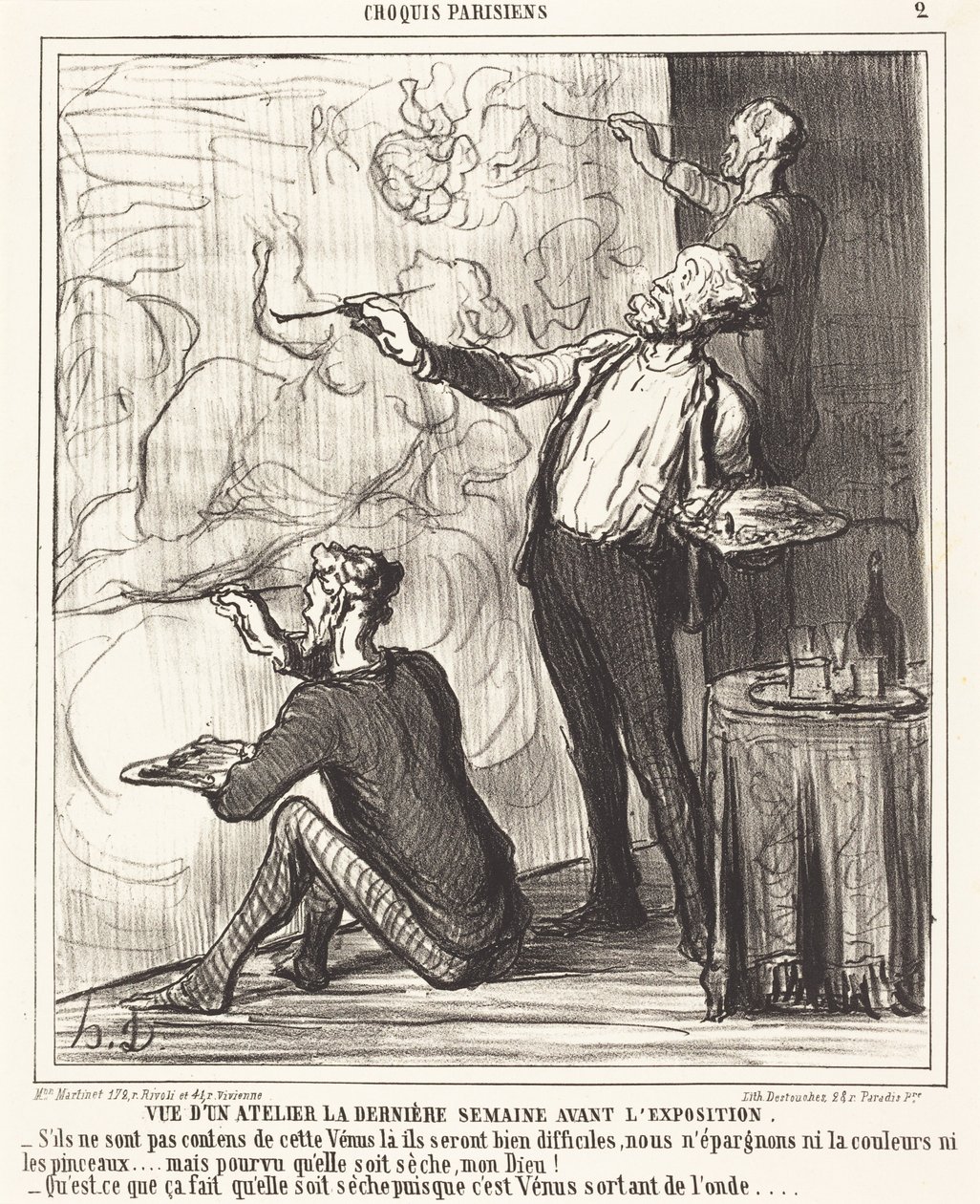 Udsigt over et atelier... før udstillingen af Honoré Daumier