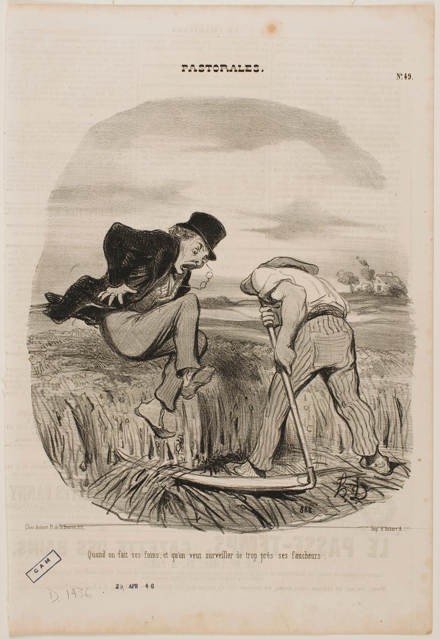 Når man høster hø, bør man ikke være for tæt på høstfolkene af Honoré Daumier