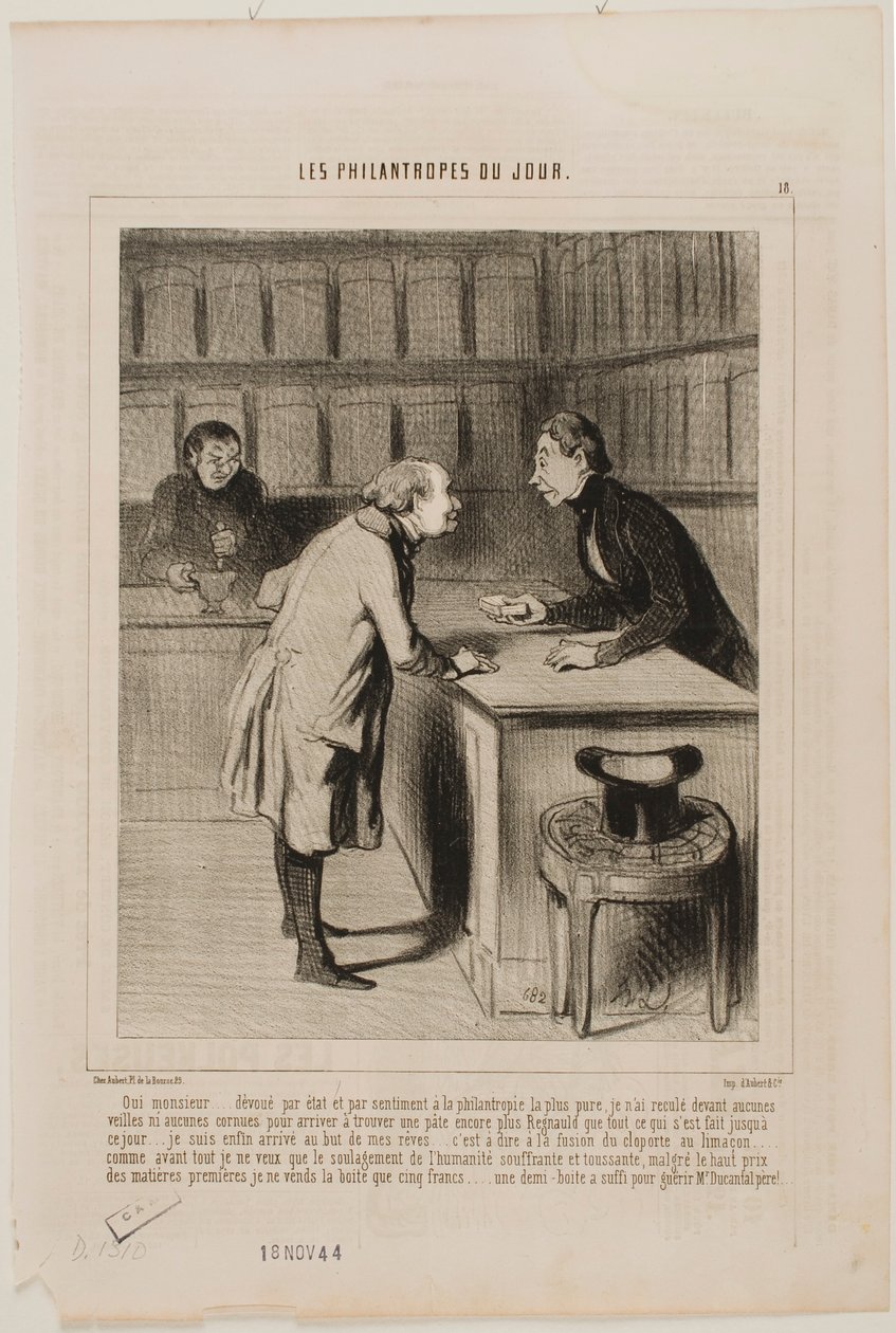 Ja, monsieur, fuldt hengivet til staten og min filantropiske skæbne… af Honoré Daumier