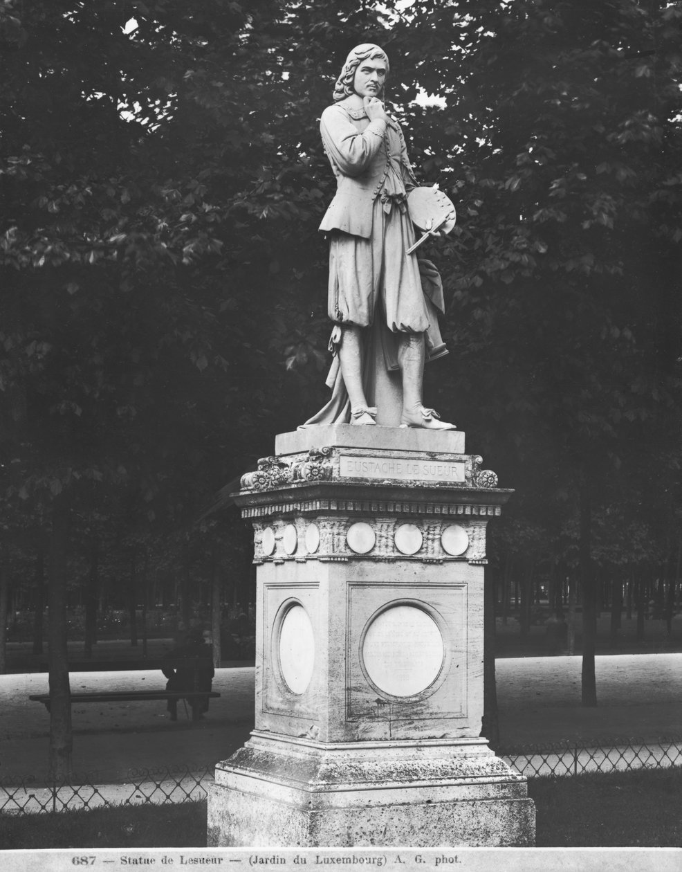 Maleren Eustache Le Sueur, 1853 (marmor) af Honore Jean Aristide Husson
