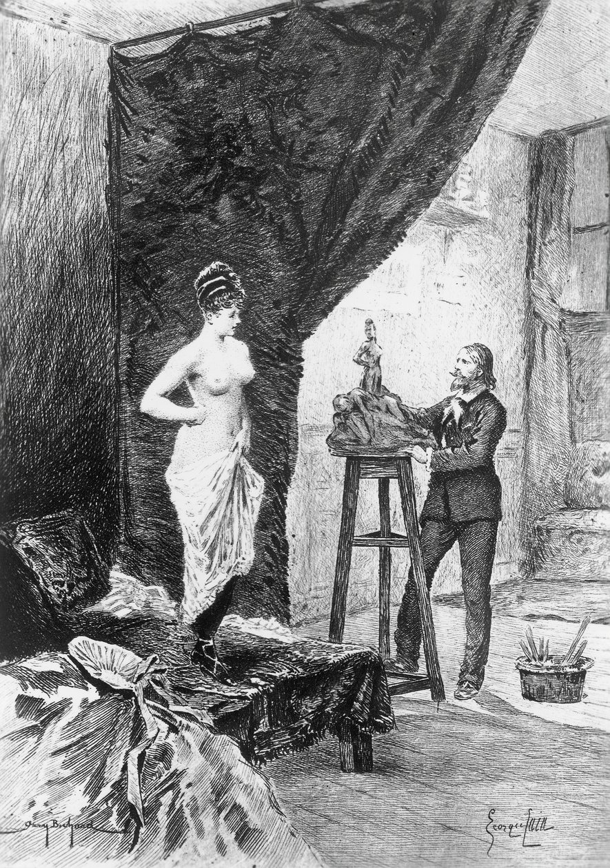 Illustration af Georges Cain (1856-1919) til kusine Bette, roman af Honore de Balzac (1799-1850) fra samlingen i flere bind med titlen Human Comedy, udgivet i 1900, Paris af Honore de Balzac