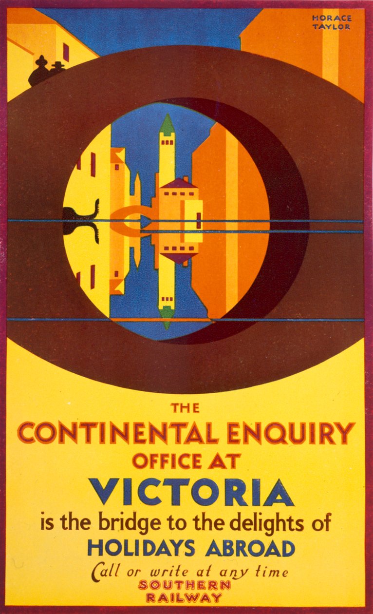 Continental Inquiry Office i Victoria, plakat, der reklamerer for Southern Rail af Horace Taylor