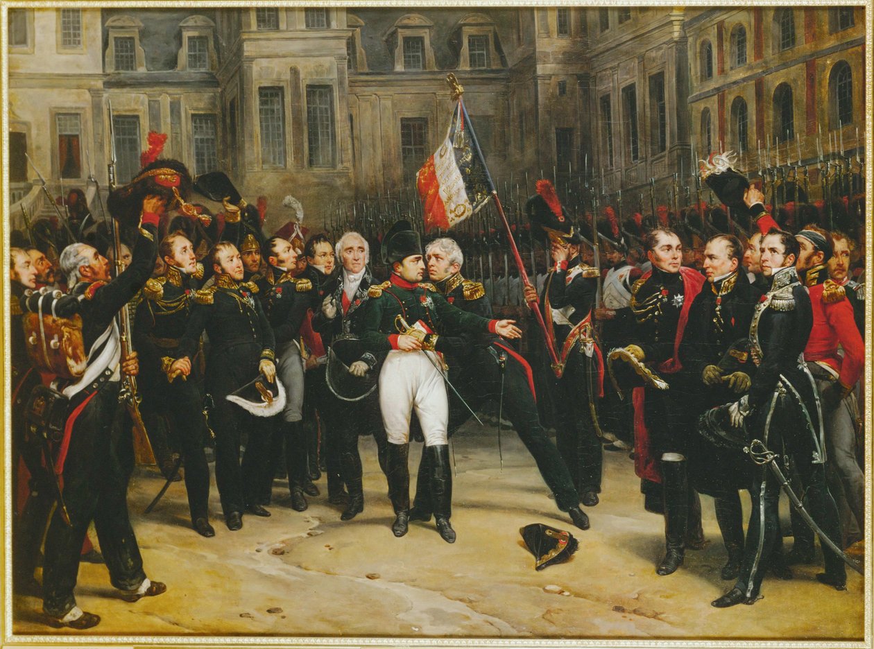 Napoleon tager afsked med den kejserlige garde i Fontainebleau ... af Horace (after) Vernet