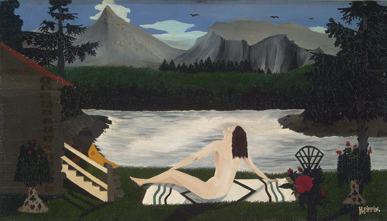 Lady of the Lake, ca. 1936-39 (olie på lærred) af Horace Pippin
