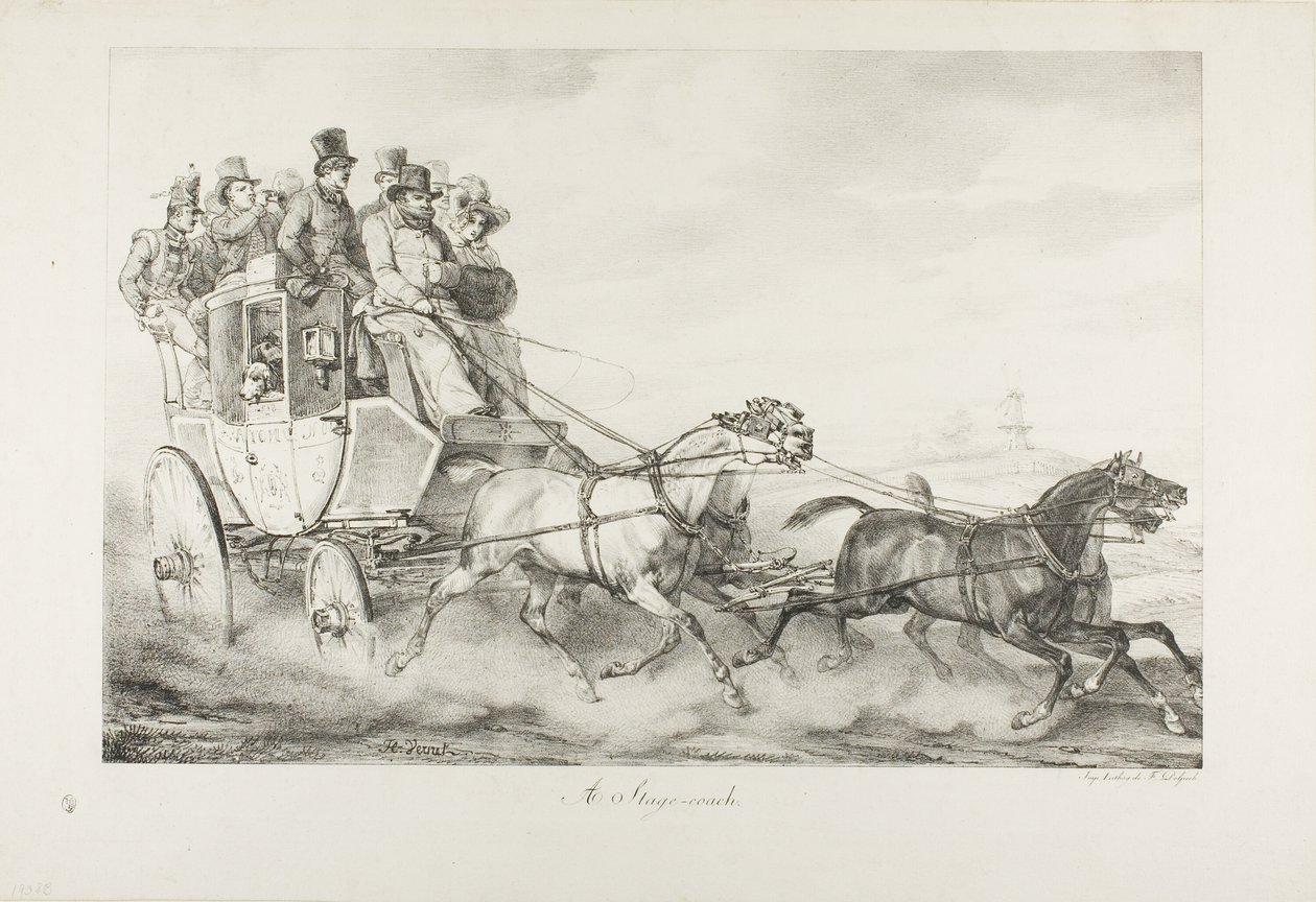 En Stagecoach af Emile Jean Horace Vernet
