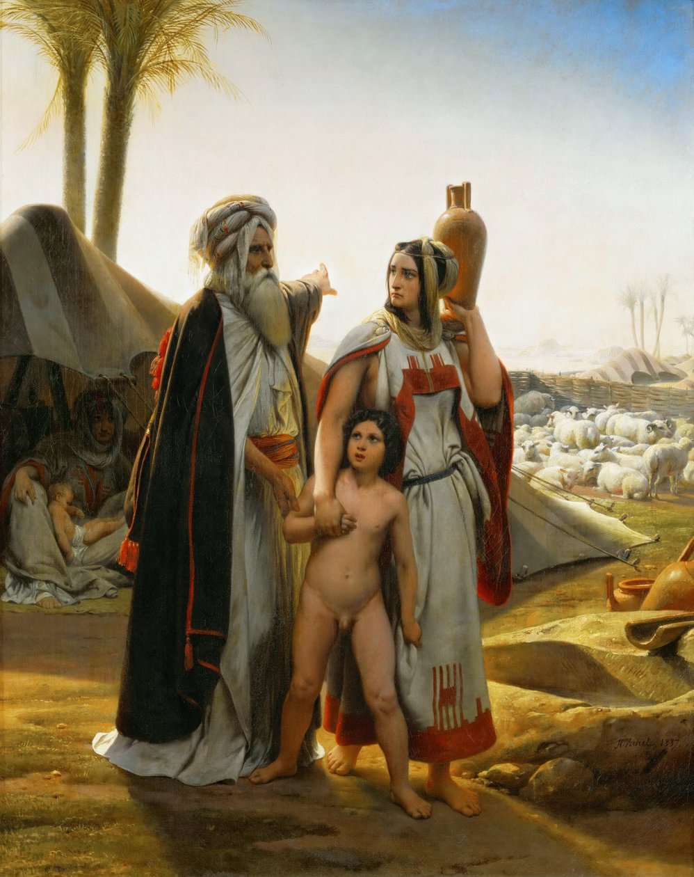 Agar jaget af Abraham afvisning af Hagar, 1837. af Emile Jean Horace Vernet