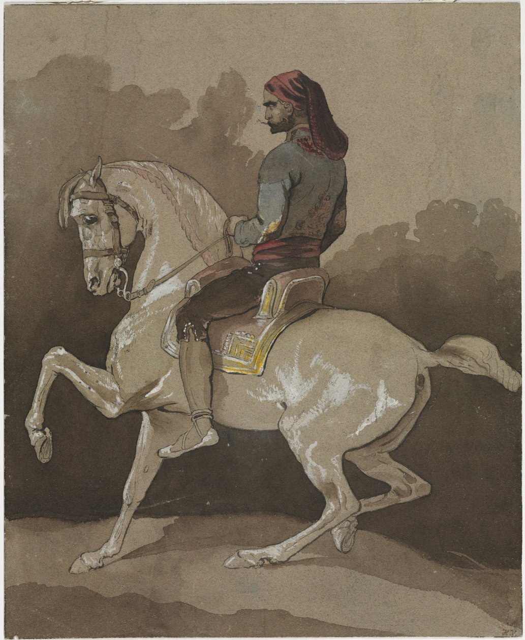 Araber til hest, 1800-tallet. af Emile Jean Horace Vernet