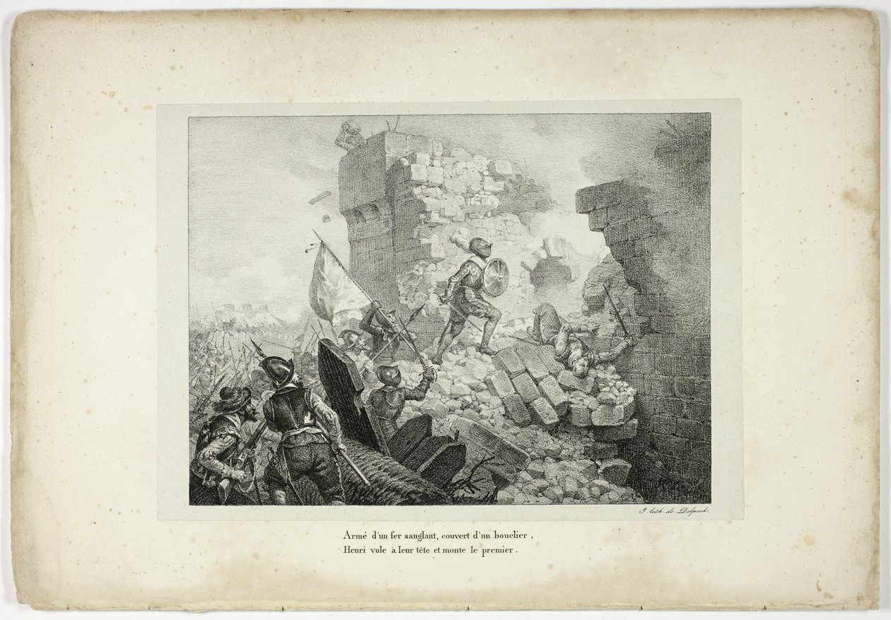 Bevæbnet med et blodigt jern, dækket af et skjold... af Horace Vernet