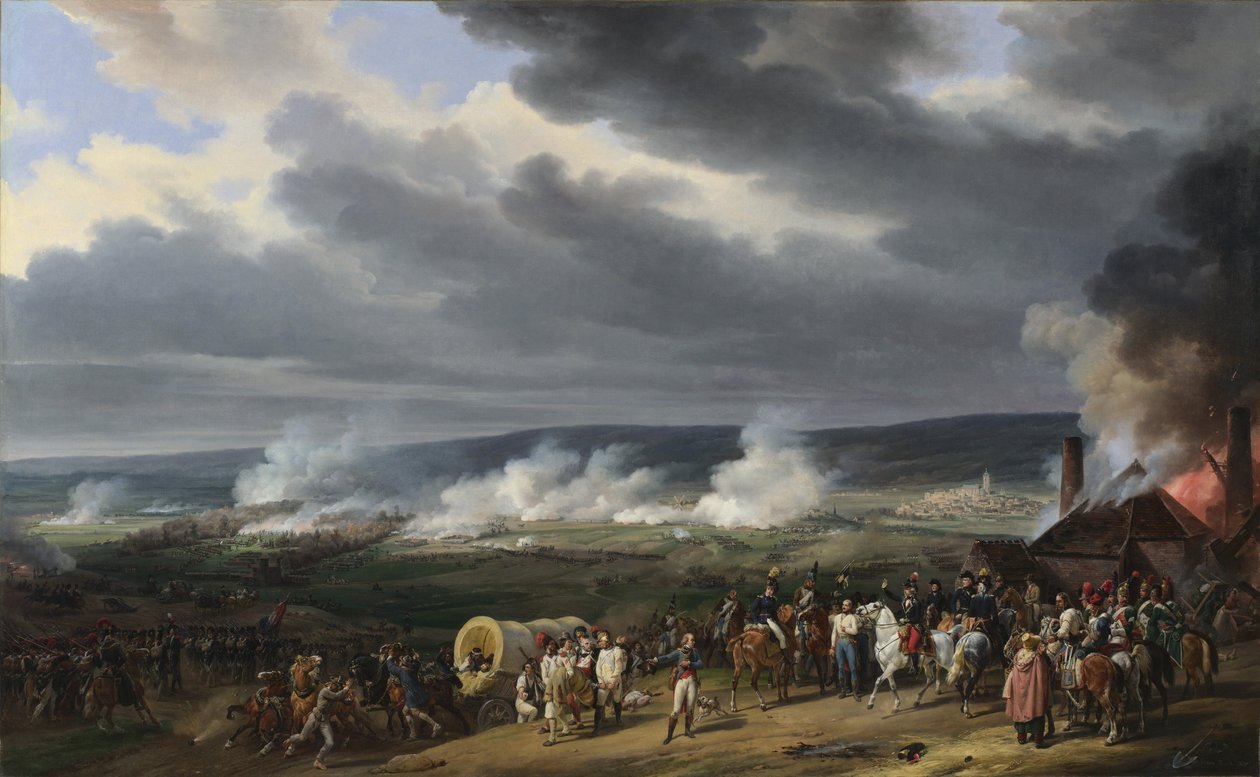 Slaget ved Jemappes (Jemmapes) den 6. november 1792 mellem Østrig og Frankrig (Franskernes sejr, kommandoer af general Charles Francois Dumouriez (1739-1823). Maleri af Emile Jean Horace Vernet (1789-1863) af Emile Jean Horace Vernet