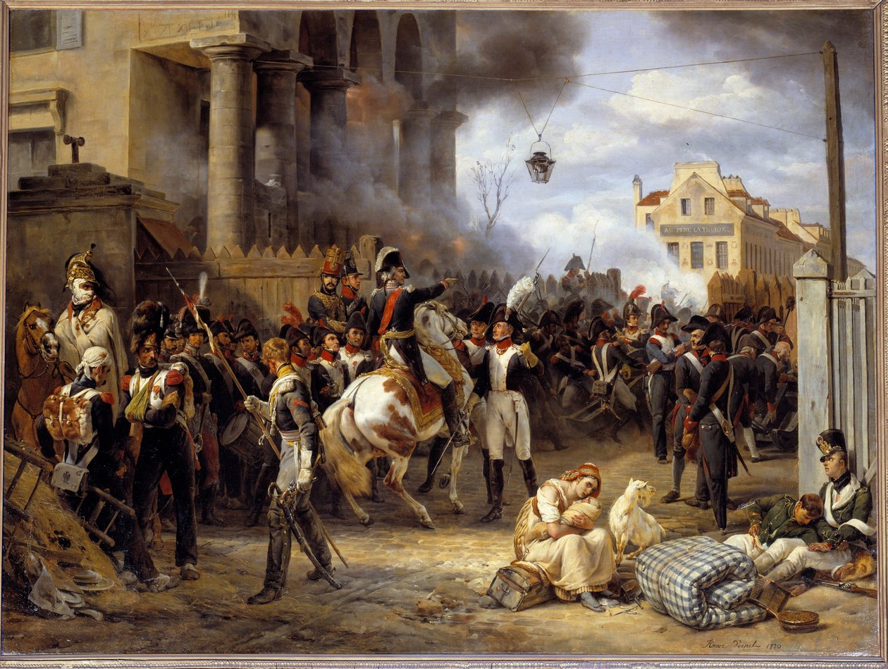 Frankrigs kampagne: "" La barriere de Clichy, forsvar af Paris den 30/03/1814"" I centrum General Moncey. Maleri af Emile Horace Vernet (1789-1863) 1820 søn. 0,97 x 1,30 m af Emile Jean Horace Vernet