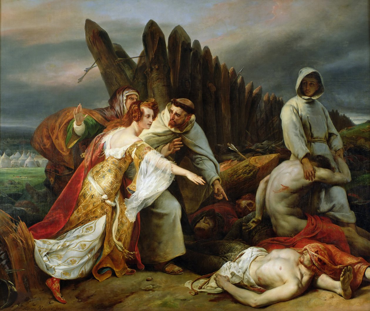 Edith finder liget af Harold, 1828. af Emile Jean Horace Vernet