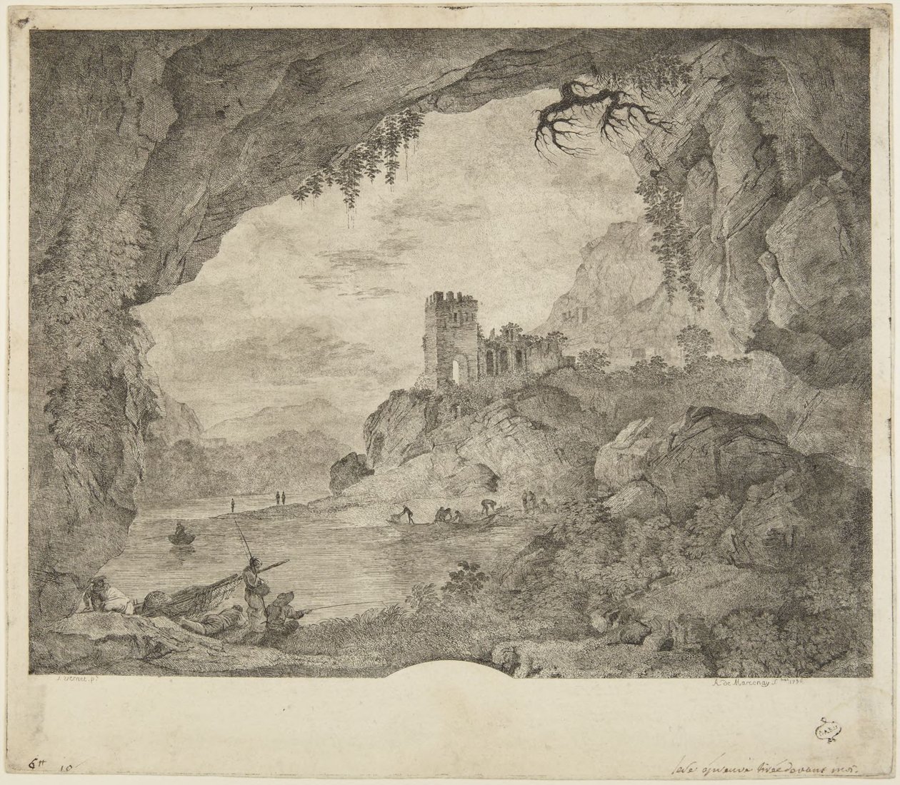 Fiskeri i måneskin af Horace Vernet