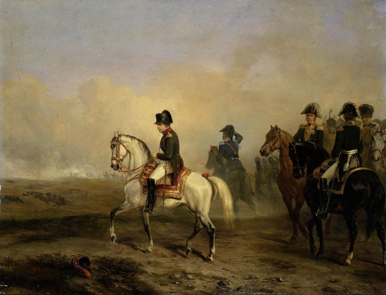 Kejser Napoleon I og hans stav til hest af Emile Jean Horace Vernet