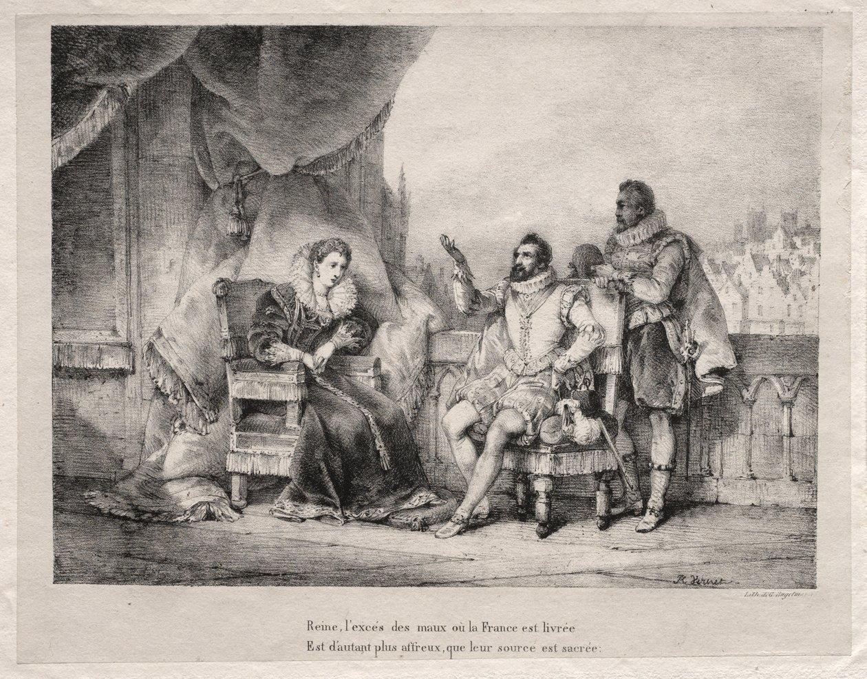 Marie de Medici og Henrik IV af Frankrig af Emile Jean Horace Vernet