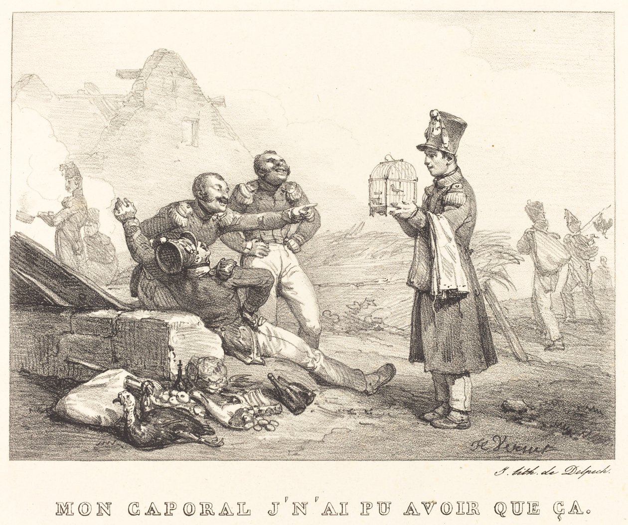 Min korporal, jeg kunne kun få det her af Emile Jean Horace Vernet