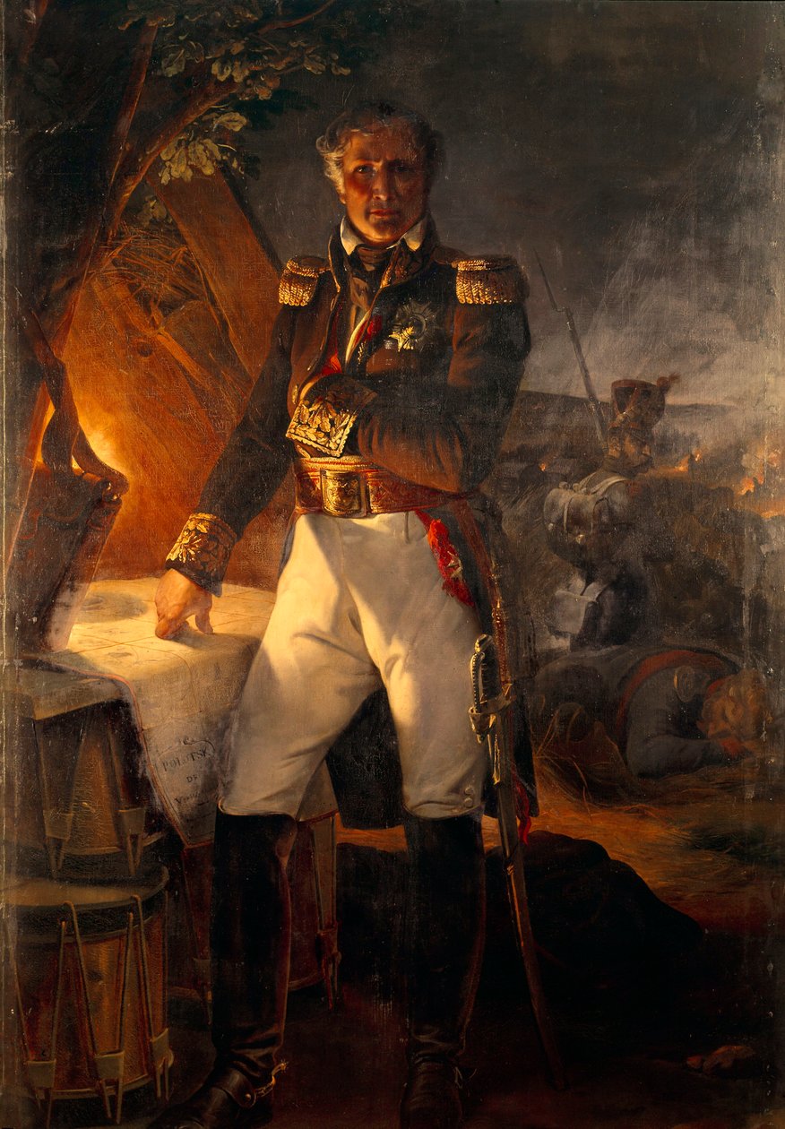 Portræt i foden af Laurent Marquis de Gouvion Saint Cyr (1764-1830) marechal of the Empire at the Battle of Polotsk Maleri af Emile Horace Vernet (1789-1863) 1800-tallet søn. 2,2x1,42m af Emile Jean Horace Vernet