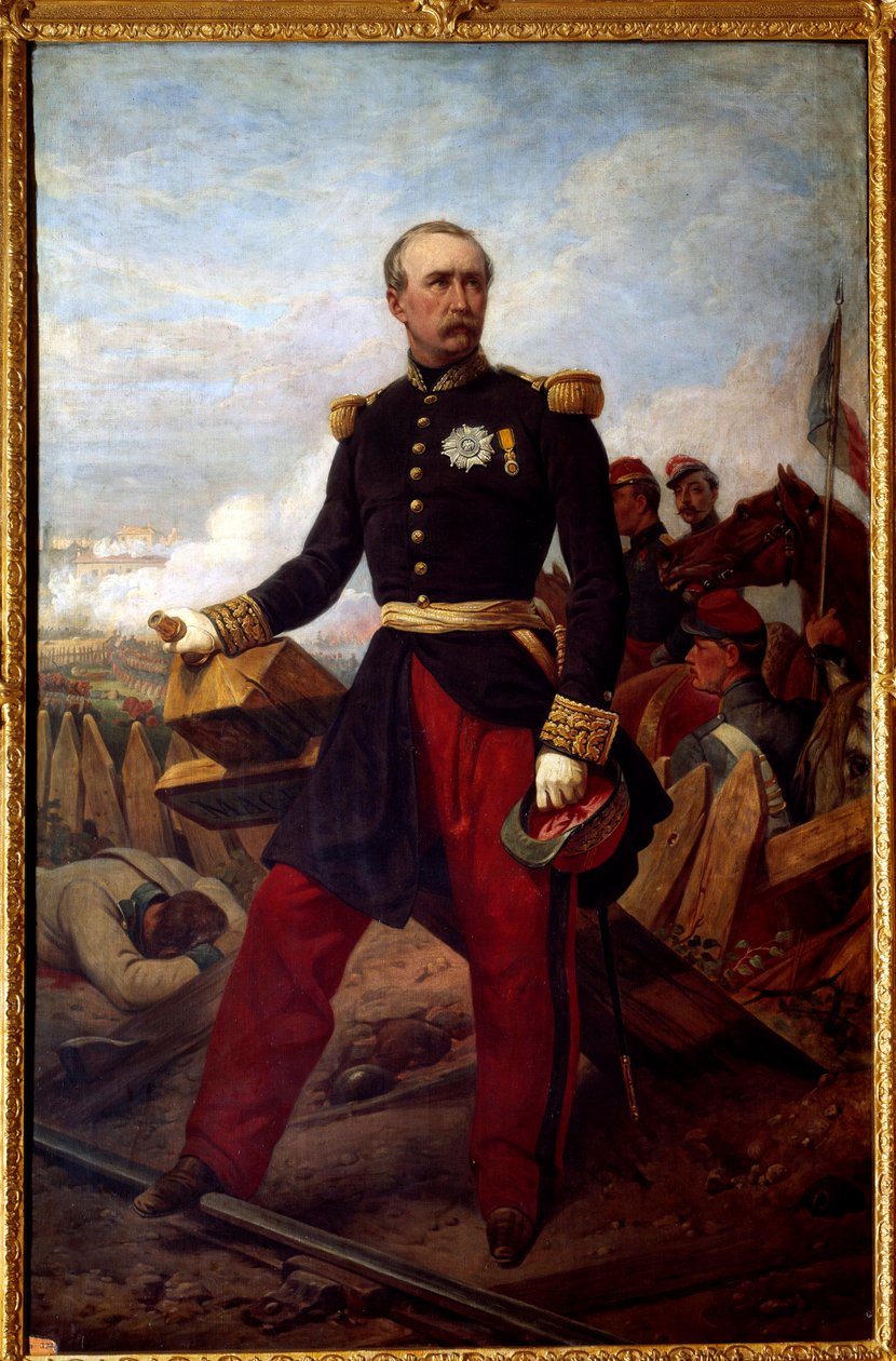 Portræt ved foden af Patrice de Mac Mahon, marechal af Frankrig i 1859, hertug af Magenta (1808-1893) repræsentant for republikken fra 1873 til 1879 i slaget ved Magenta den 4. juni af Emile Jean Horace Vernet