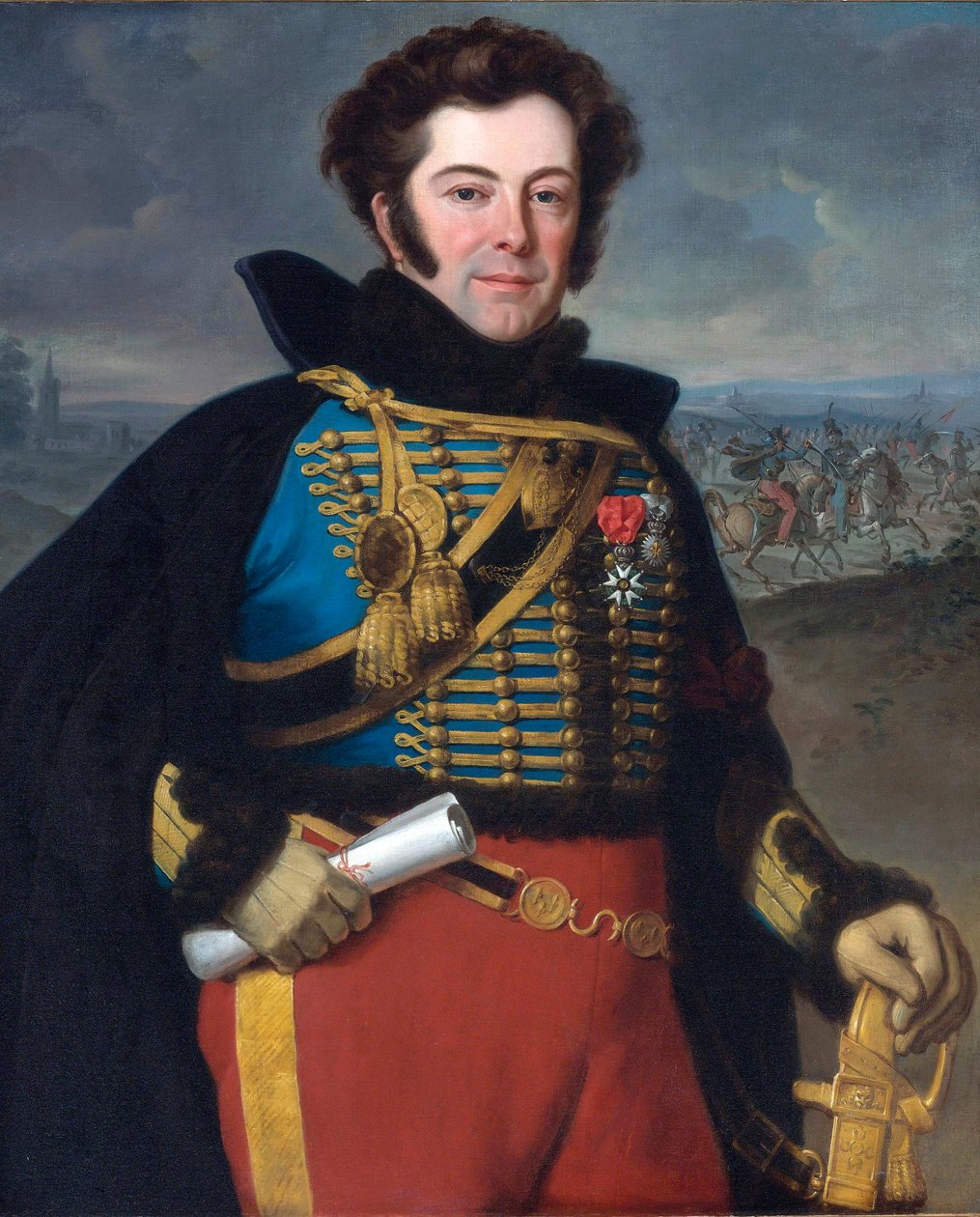""Portræt af Auguste-Frederic Bonamour, Marquis de Talhouet (1788-1842) (Talhouet-Bonamour)"" Maleri af Horace Vernet (1789-1863) Olie på lærred af Emile Jean Horace Vernet
