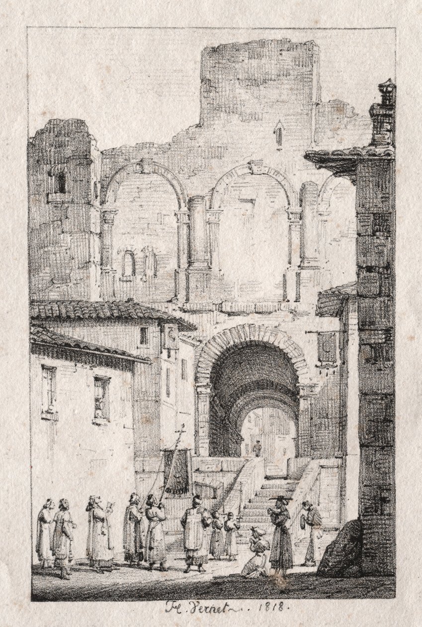 Procession ved Arles af Emile Jean Horace Vernet