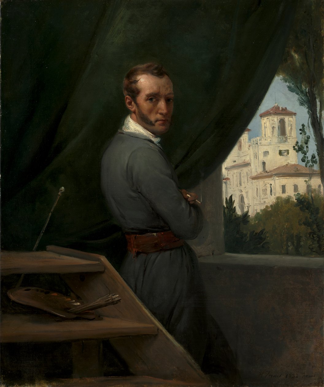 Selvportræt i Rom af Emile Jean Horace Vernet