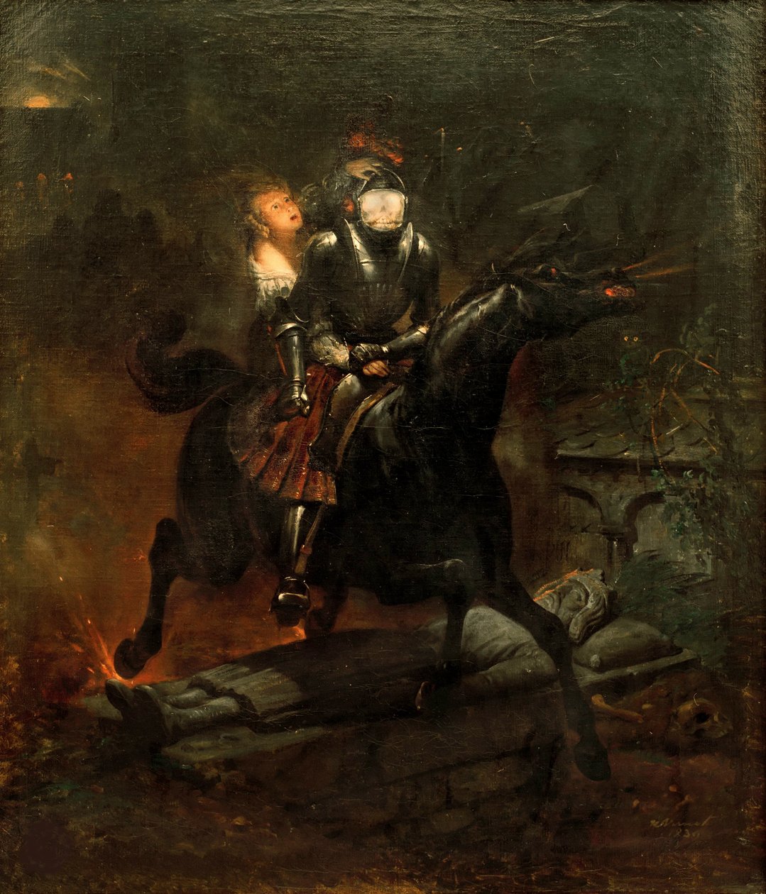 Balladen om Lenora, 1839. af Emile Jean Horace Vernet