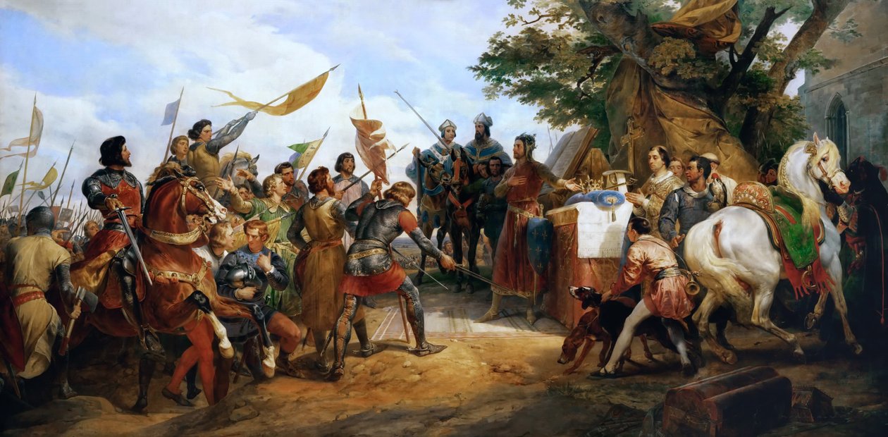 Slaget ved Bouvines den 27. juli 1214 af Emile Jean Horace Vernet