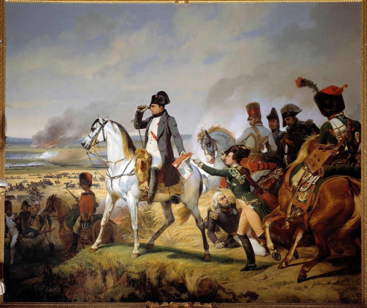 Slaget ved Wagram den 6. juli af Emile Jean Horace Vernet