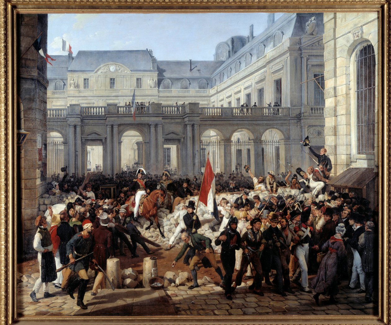 Hertugen af Orleans forlod det kongelige palads for at gå til Hotel de Ville (31. juli af Emile Jean Horace Vernet