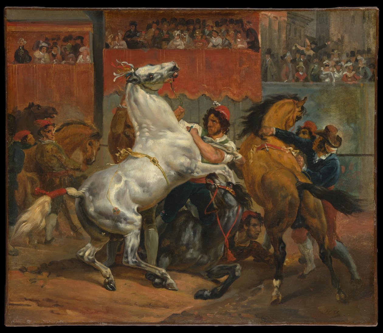 Starten på de rytterløse hestes løb af Horace Vernet