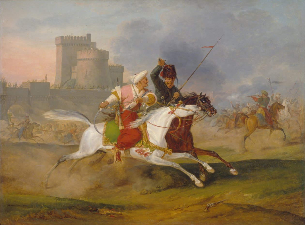 Turk og Kosak, 1809 af Emile Jean Horace Vernet