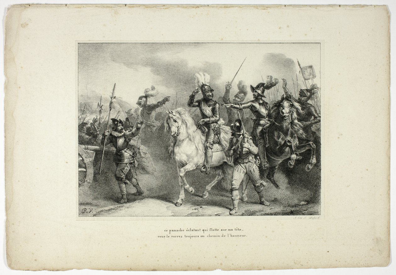 Denne blændende fjer, der svæver over mit hoved... af Horace Vernet
