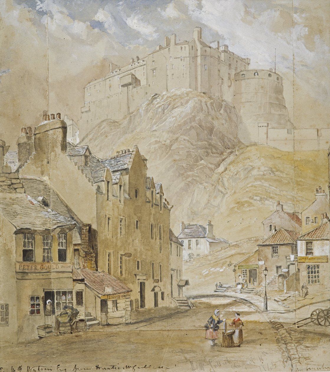 Edinburgh Slot fra Fennikelens Fod, 1845 af Horatio McCulloch