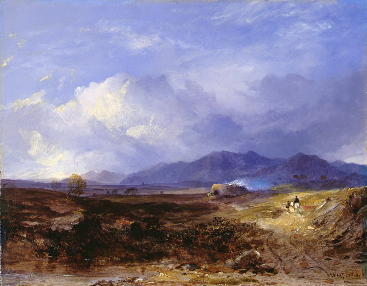 A Drove Road i det vestlige højland, ca. 1850 (olie på lærred) af Horatio McCulloch