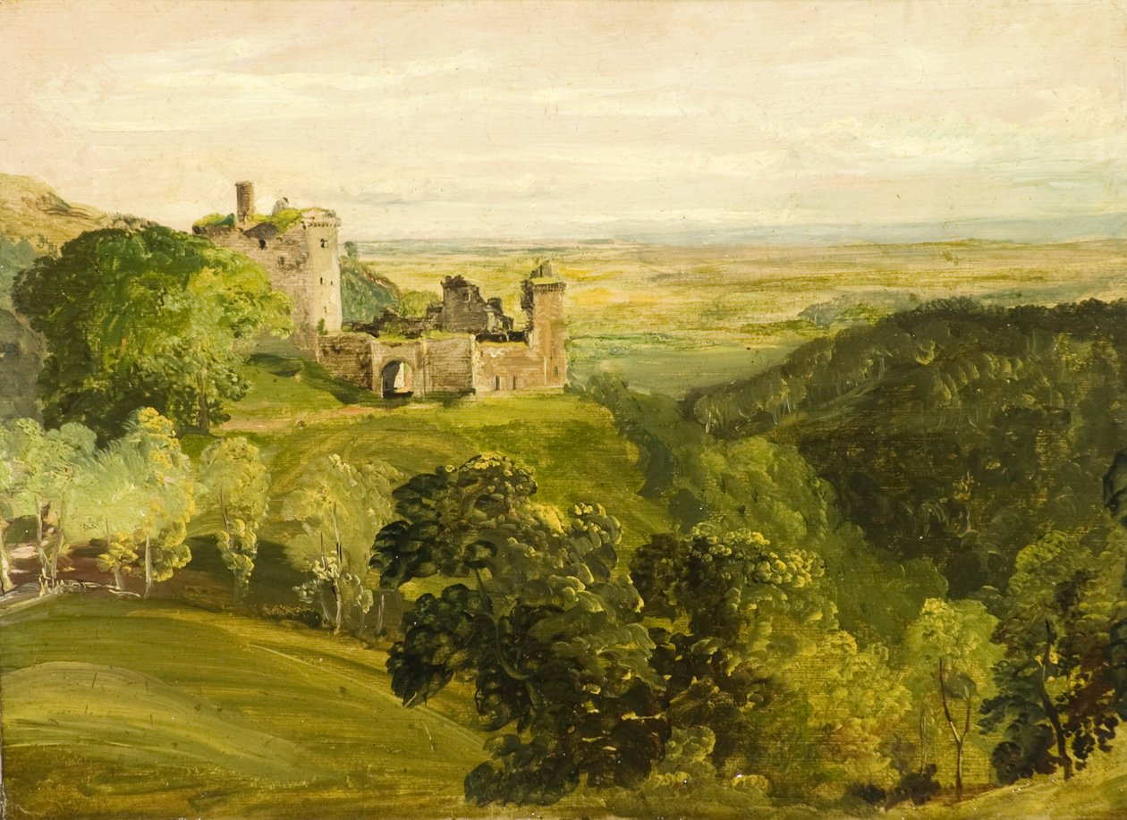 Castle Campbell (olie på lærred) af Horatio McCulloch