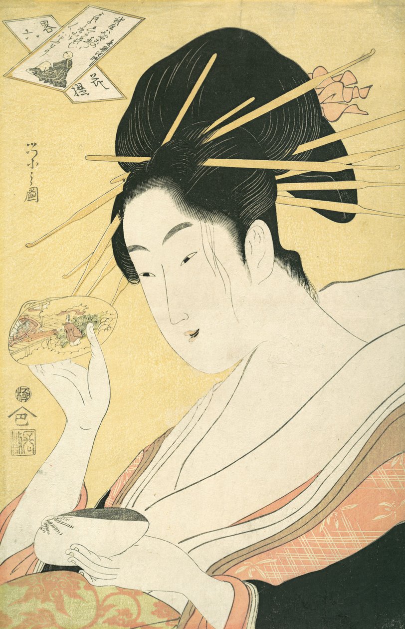 Matchende skaller Kai-awase, "Kisen Hoshi," fra serien Modern Parodies of the ..., ca. 1796-98. af Hosoda Eishi