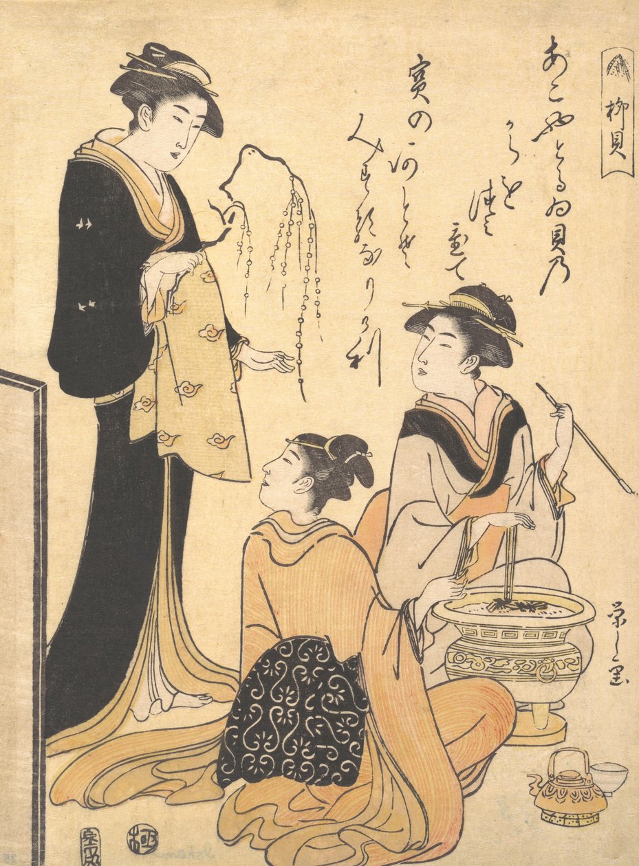 Pileskallen Yanagi-kai, fra et sæt af skønhedstryk uden titel med temaet S..., ca. 1791. af Hosoda Eishi