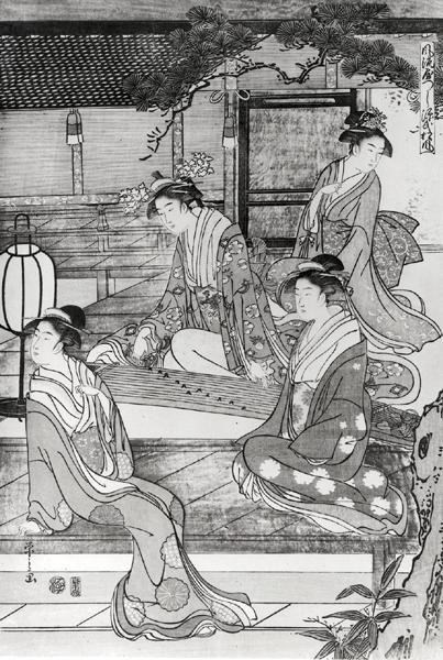 Kvinde spiller Koto af Hosoda Eishi